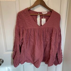 Ces Femme Mauve Textured Peasant Top | M | New With Tags
